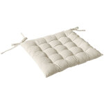 Galette de chaise piqu�e uni  panama  38x38cm �cru