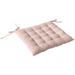 Galette de chaise piqu�e uni  panama  38x38cm vieux rose
