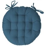 Galette de chaise ronde 38 cm bleu canard