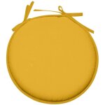 Galette de chaise ronde unie pop color 40 cm jaune