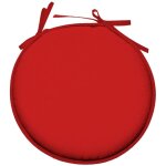 Galette de chaise ronde unie pop color 40 cm rouge