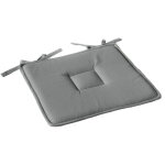 Galette de chaise uni  panama  40x40cm gris clair