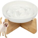 Gamelle anti glouton chat ceramique gamelle anti glouton petit chien avec bambou support gamelle anti ...