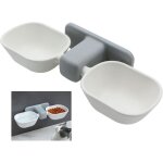 Gamelle bol pour chat petit chien - animaux de compagnie set sur�lev�e double gamelle support mural avec ...
