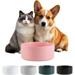 Gamelle c�ramique rose 15 cm (720 ml), anti - �claboussures, croquettes / eau petit / moyen chien / chat ...