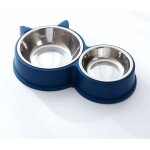 Gamelle pour chat, gamelles doubles, gamelle chat en acier inoxydable ensemble, mangeoirs et abreuvoirs ...