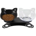 Gamelle pour chat, double bols pour chats avec support surlev, gamelle chat plateforme incline  15, ...