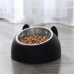 Gamelle pour chat double surleve, inclinaison de 15 , bol anti - drapant anti - vemit, stockage automatiqu ...