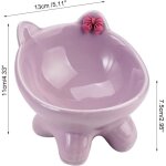 Gamelle chat sur�lev�e violette n?ud papillon, design oreilles, 13 cm, 2?5 kg