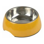 Gamelle pour chien & chat 'bol inox' 17cm moutarde