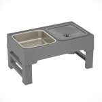 Gamelles chiens surleves de 4 hauteurs, support surlev avec gamelle de nourriture inoxydable de 1, ...