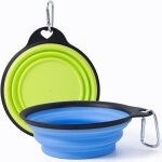Gamelle pliable pour chien, bol de voyage pliable pour animaux, 2 pi�ces bord renforc� moul� int�gr�, ...