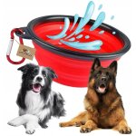 Gamelle pliable en silicone pour chien avec mousqueton 1000 ml