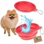 Gamelle pliable en silicone pour chien avec mousqueton 350 ml