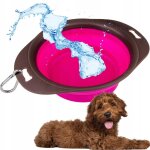 Gamelle pliable en silicone tourist pour chien avec mousqueton 400 ml 0, 4 l