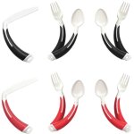 Gamme de couverts plasti - grip enfant / ado - noir - cuill�re pour gaucher