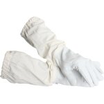 Gants apiculaires en peau de ch�vre avec de longues manches en toile et poignets �lastiques. blanc (48 ...