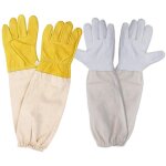 Gants d'apiculture 2 paire beekeeping gloves gants de protection en peau de mouton avec manches pour ...