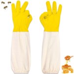 Gants d'apiculture en peau de chvre, gants protgs pour apiculteur  manches longues en toile, gants ...