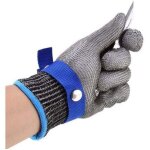 Gant de boucher en cotte de maille acier inoxydable r�sistant coupe bleu haute performance niveau 5 protection ...