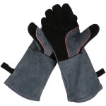 Gants r�sistants � la chaleur, gants en cuir pour barbecue, four, soudure, jardinage