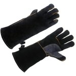 Gants rsistants  la chaleur et au feu en cuir de vache, pour la chemine, le four, le gril, le soudage, ...