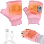 Gants chauffants sans doigts, gant demi - doigt �lectrique portable usb chauffant, rechargeable � 3 vitesses ...