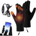 Gants chauffants usb 5v pour homme et femme ? 3 temp�ratures r�glables ? �cran tactile ? tricot doux ...