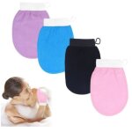 Gant exfoliant, lot de 4 gants de gommage pour le corps, douche gants, exfolie efficacement la peau morte, ...