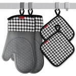 Gants de four, gants de four antid�rapants r�sistants � la chaleur en silicone, maniques pour griller ...