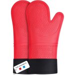 Gants de four r�sistant � la chaleur silicone gants de four extra long antid�rapant mitaines de four ...