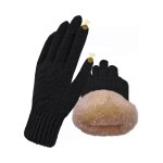 Gants d'hiver chauds en laine pour écran tactile avec doublure polaire isolée, spécialement conçus pour ... Gants d'hiver chauds en laine pour écran tactile avec doublure polaire isolée, spécialement conçus pour ...