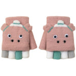 Gants d'hiver en laine tricot�e pour enfants holiberty, chauds et convertibles, sans doigts, avec moufles ...