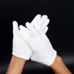 Gants de jardinage, gants en coton, gants blancs en coton pour femmes, mains s�ches et ecz�ma, lot de ...