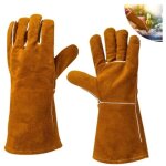 Gants de soudeur de qualit� sup�rieure - gants de chemin�e gants de four avec doigts pour four / chemin�e ...