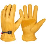 Gants de travail d'hiver en cuir, gants de jardinage thermiques doubl�s en polaire, gants de jardinage ...
