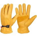 Gants de travail d'hiver en cuir, gants de jardinage thermiques doubl�s en polaire, gants de jardinage ...