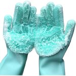 Gants de vaisselle en silicone, brosse � vaisselle en caoutchouc pour le toilettage des animaux, �ponge ...