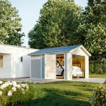 Garage qualit premium 13 m - l378xl412 cm - garage pour moto, vlos, machines de jardinage - lp smartside, ...