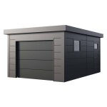 Telluria - garage en mtal 3654 anthracite 19, 3m noir galvanis, 0, 9 mm paisseur de paroi 358 x 538 ...