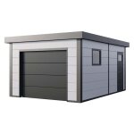 Garage mtallique telluria 3654 blanc 19, 3m blanc galvanis, 0, 9 mm paisseur de paroi 358 x 538 cm ...