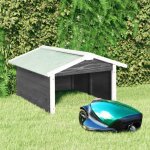 Decdeal - garage de tondeuse  gazon 72x87x50 cm gris et blanc sapin