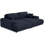 Lisa design - garance - canap droit 4 places double mridienne - assise profonde - en velours ctel ...