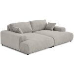 Lisa design - garance - canap droit 4 places double mridienne - assise profonde - en velours ctel ...
