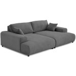 Lisa design - garance - canap droit 4 places double mridienne - assise profonde - en velours ctel ...