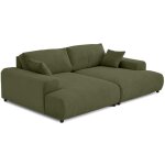 Lisa design - garance - canap droit 4 places double mridienne - assise profonde - en velours ctel ...