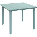 Garbar noa table carr�e recycl�e int�rieure, ext�rieure 90x90 pied bleu a�rien - tableau bleu a�rien