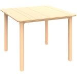 Garbar noa table carr�e recycl�e int�rieure, ext�rieure 90x90 pied jaune feu - tableau jaune feu