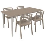 Garbar - noa160 - wind chaise - table int�rieur, ext�rieur set 4 + 1 sable