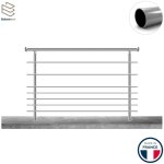 Garde - corps aluminium, 1m pose � sceller au sol, int�rieur et ext�rieur, prague 7 lisses, en kit